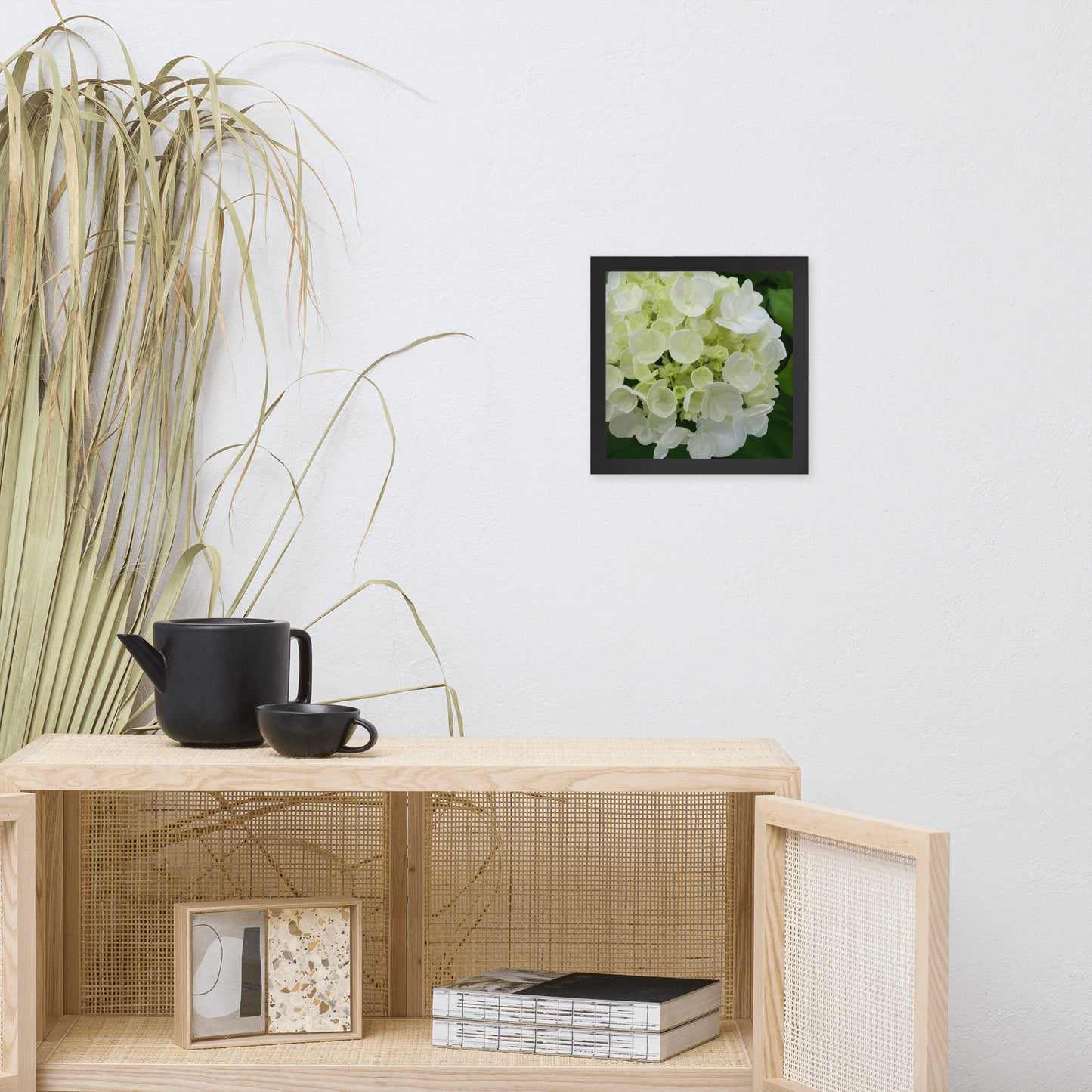 Jose’s White Hydrangea Framed poster