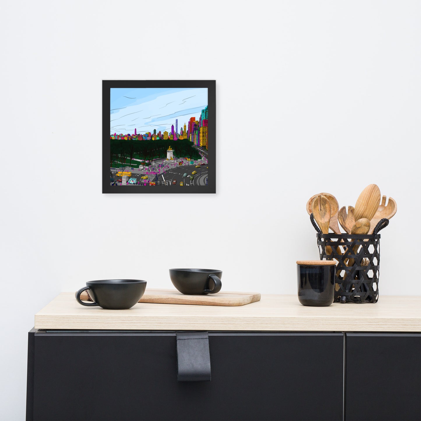 Central Park & Columbus Circle from Dizzy’s NYC Framed poster