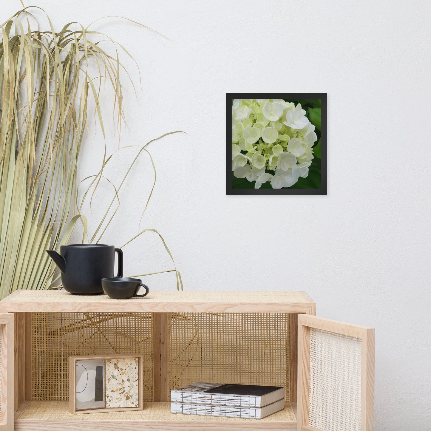 Jose’s White Hydrangea Framed poster