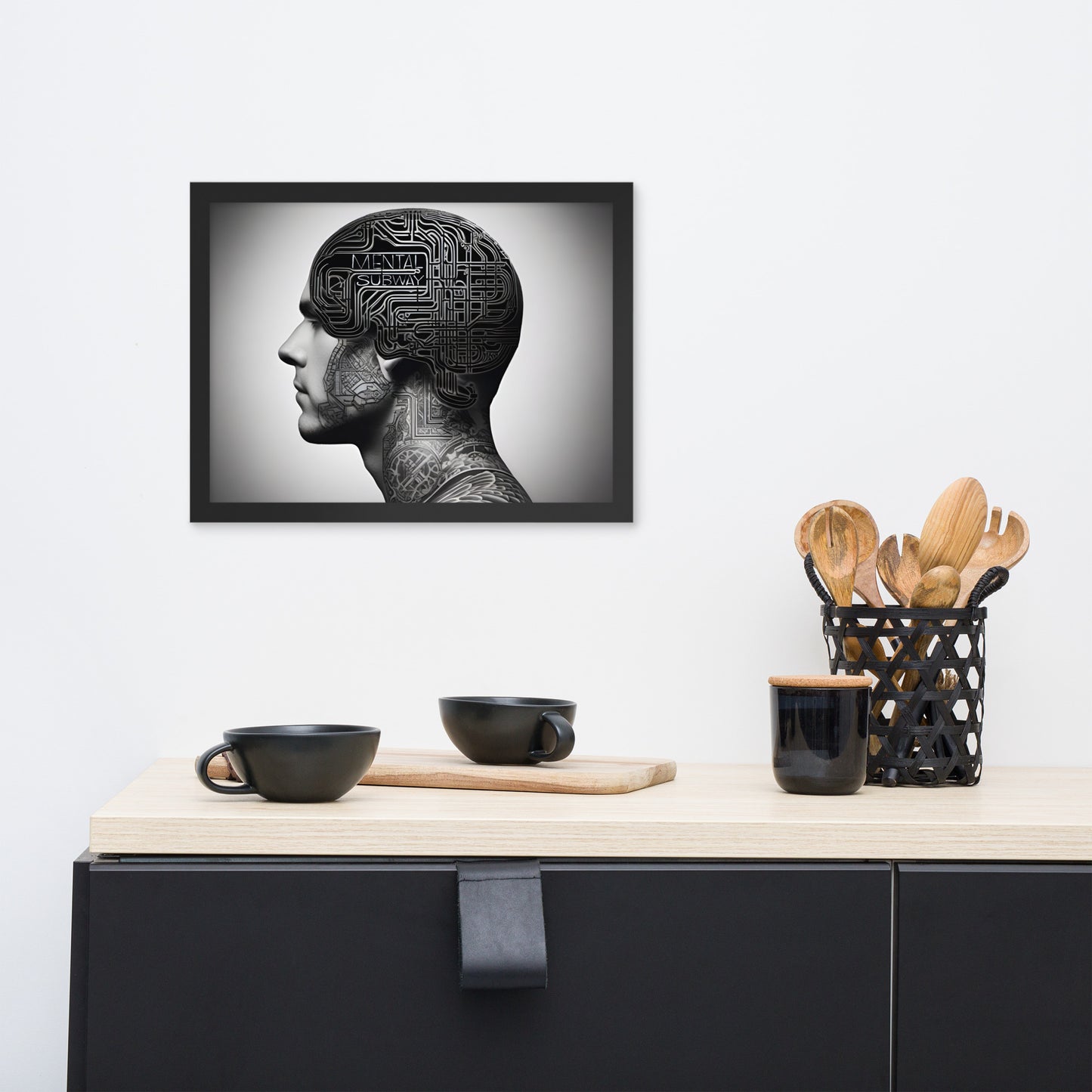 Neural Routes Framed poster