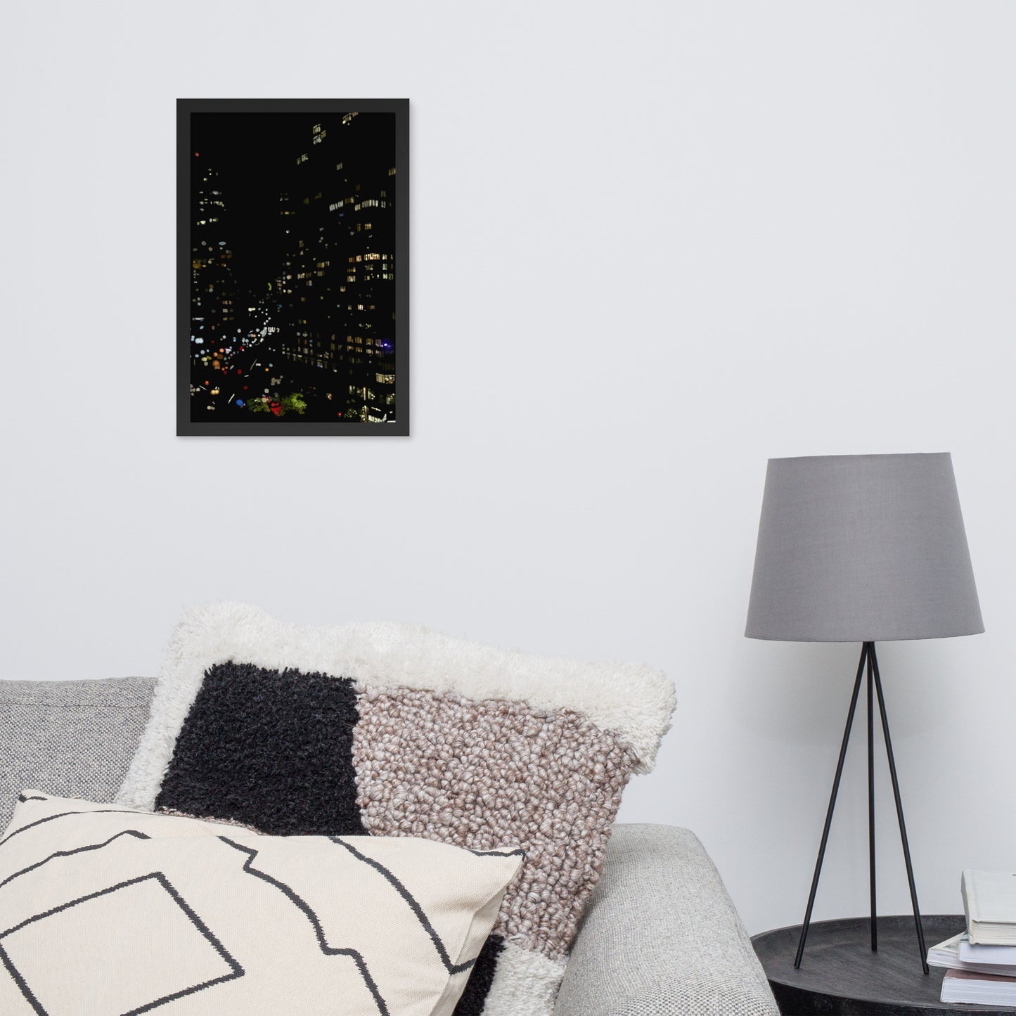 Glimmering Manhattan Night Framed poster