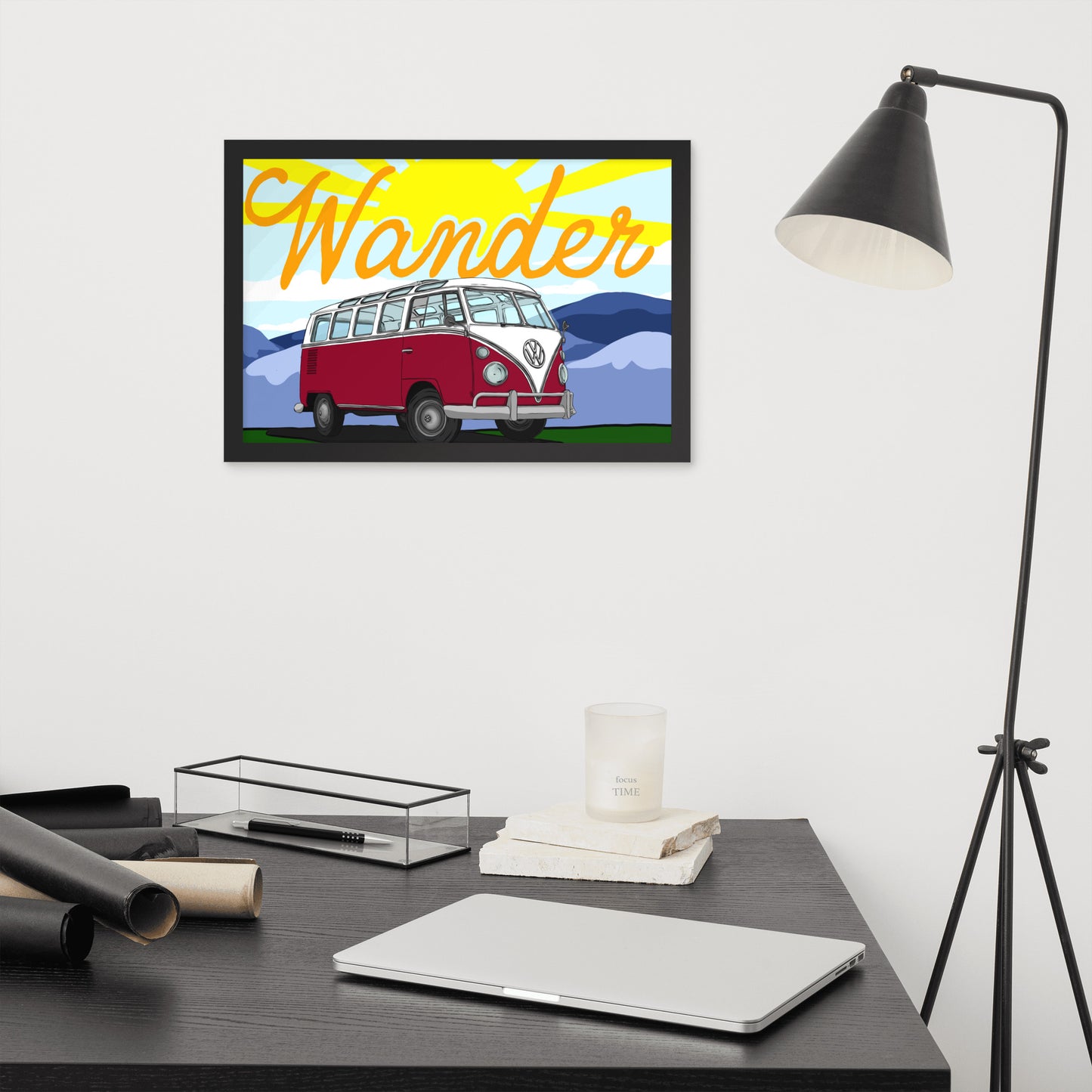 Wander In Red Framed poster