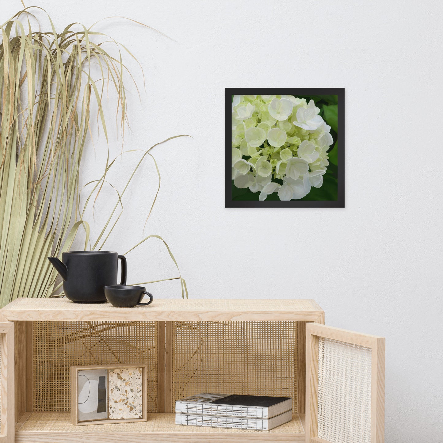 Jose’s White Hydrangea Framed poster