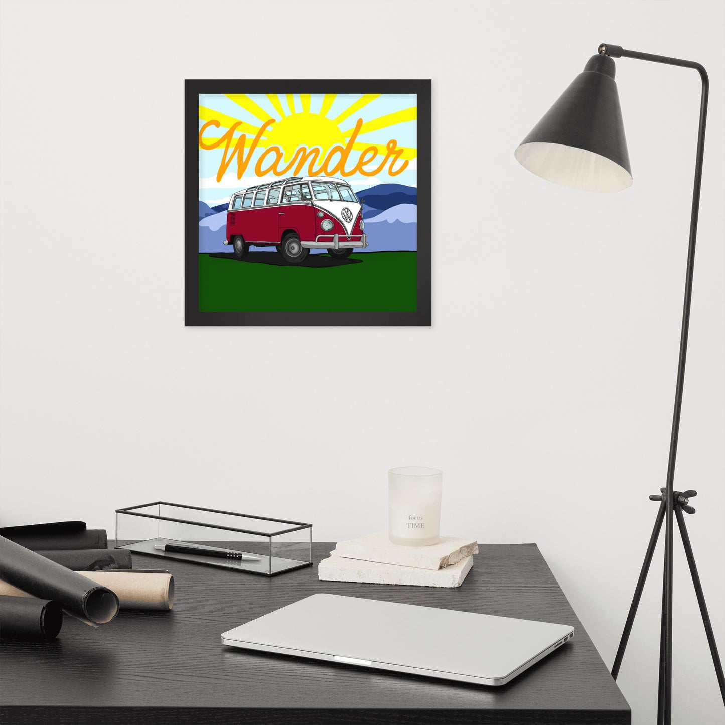 Wander In Red Framed poster