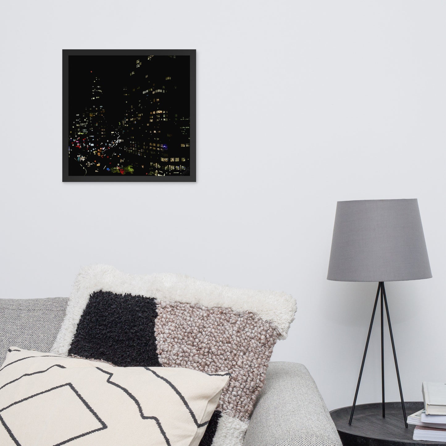 Glimmering Manhattan Night Framed poster