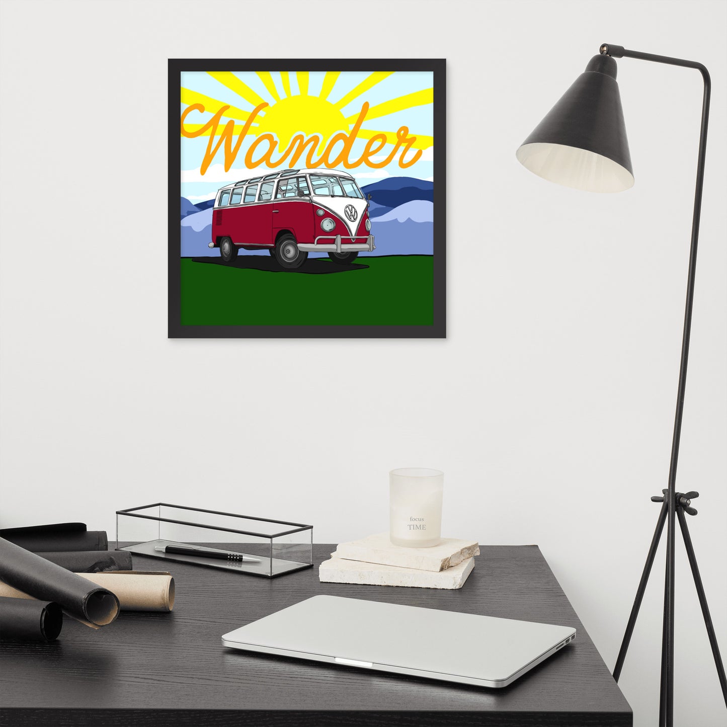 Wander In Red Framed poster