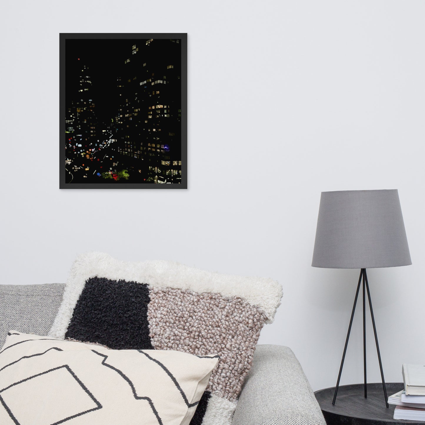 Glimmering Manhattan Night Framed poster