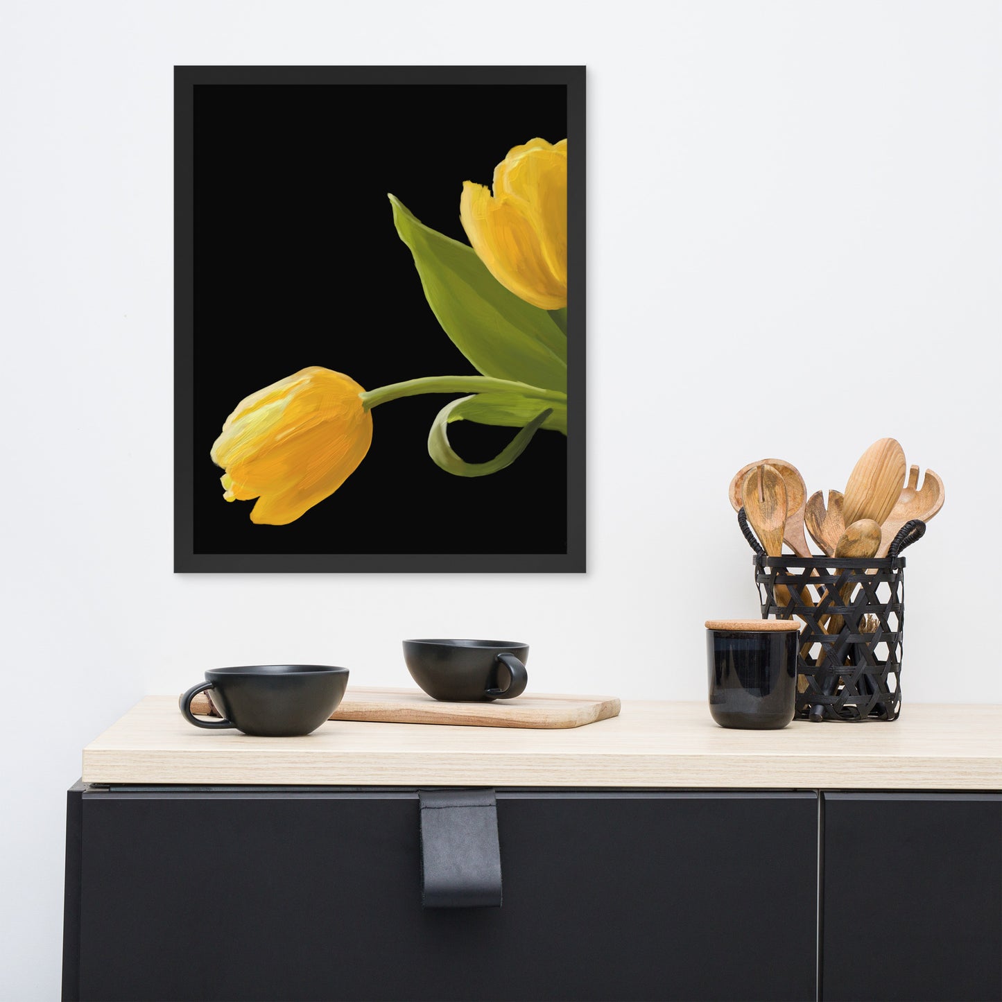 Sue’s Yellow Tulips Framed poster