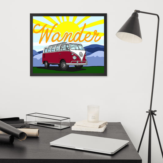 Wander In Red Framed poster