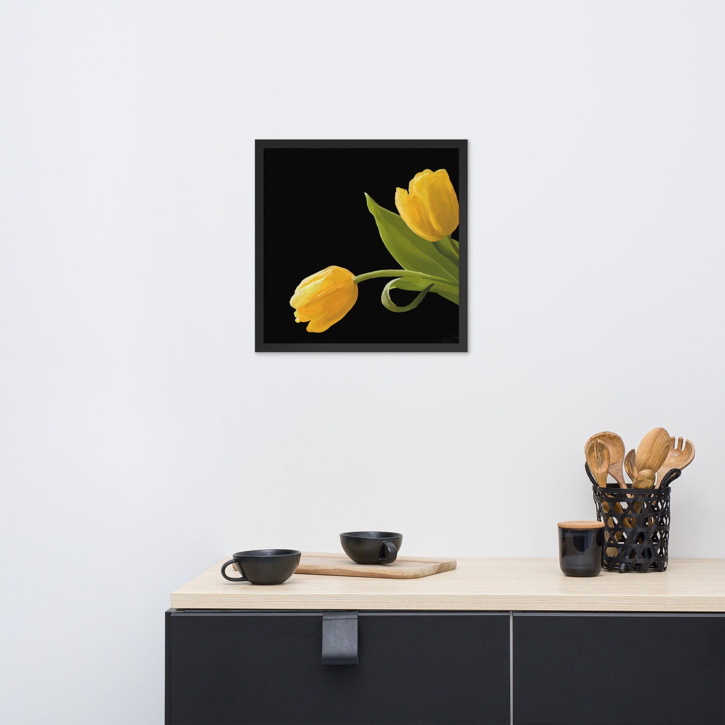 Sue’s Yellow Tulips Framed poster