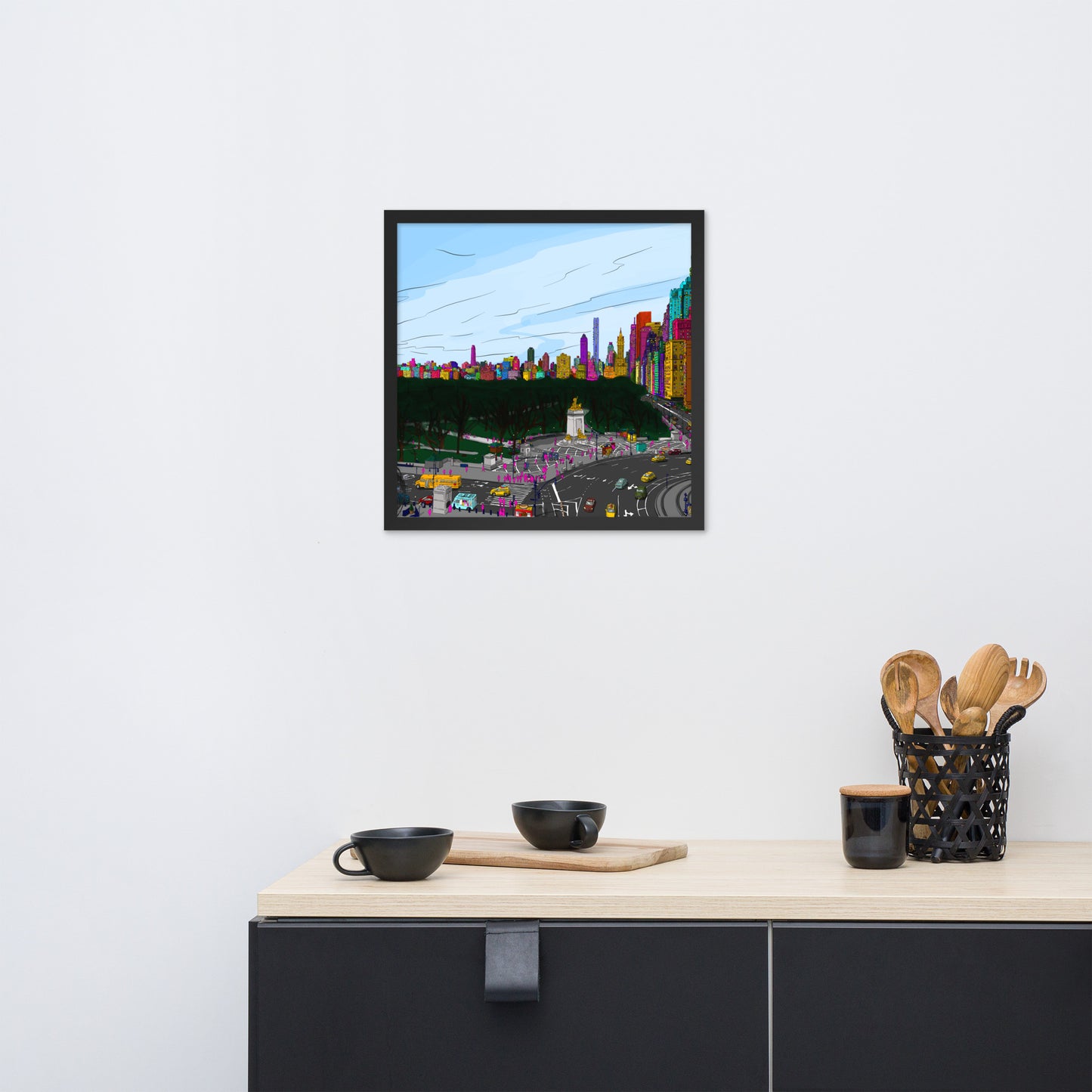 Central Park & Columbus Circle from Dizzy’s NYC Framed poster