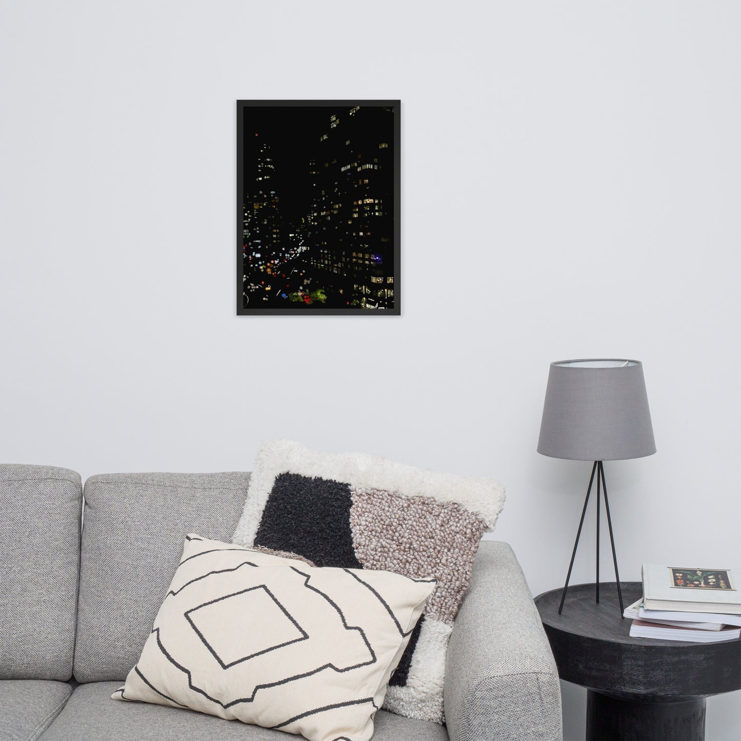 Glimmering Manhattan Night Framed poster