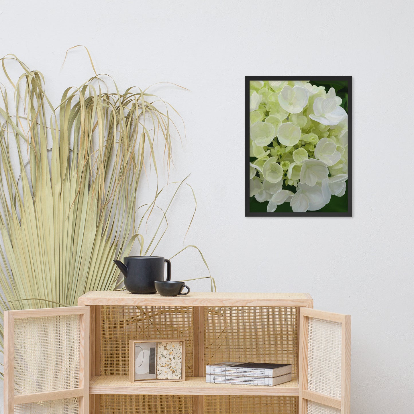 Jose’s White Hydrangea Framed poster