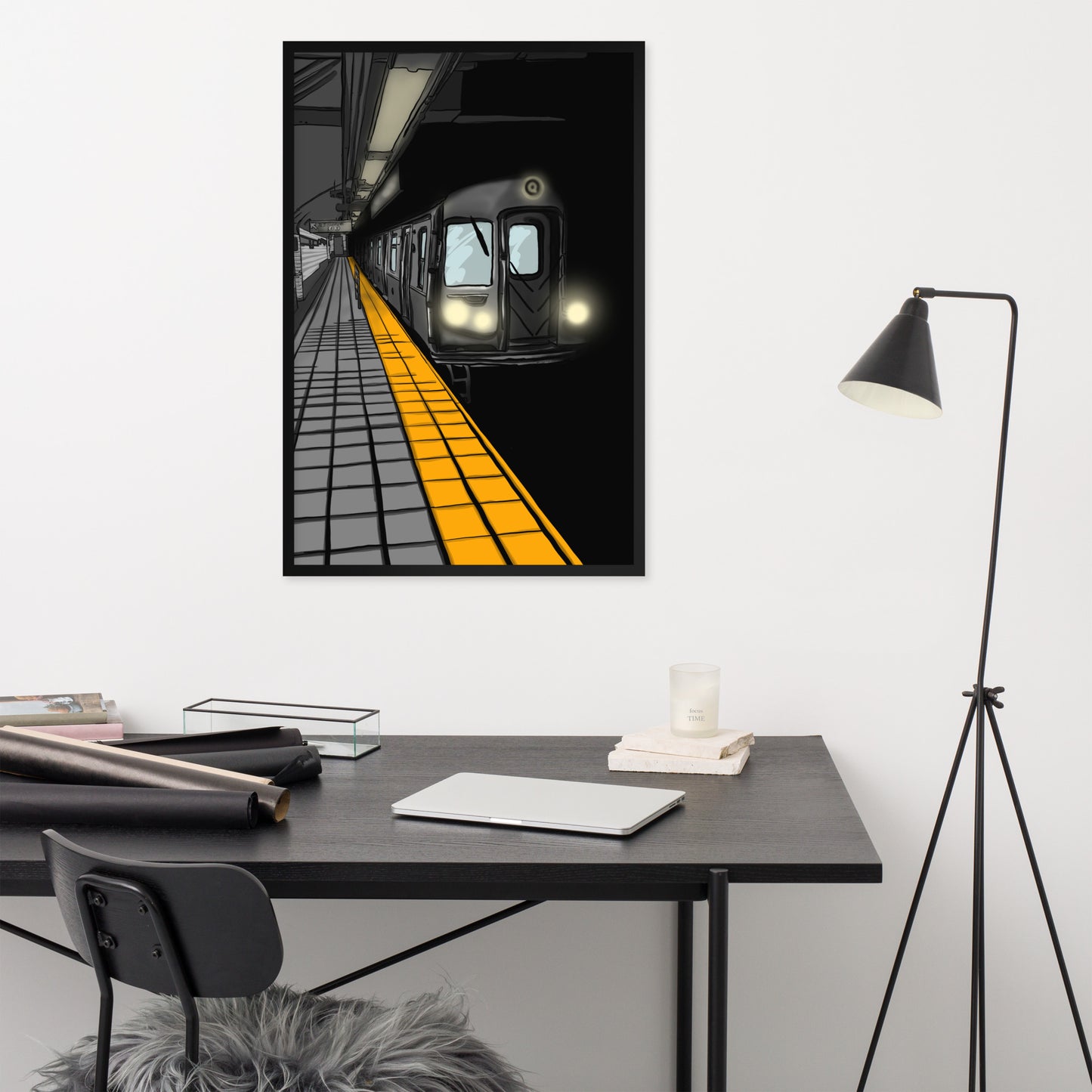 NYC Subway Q Train Framed poster