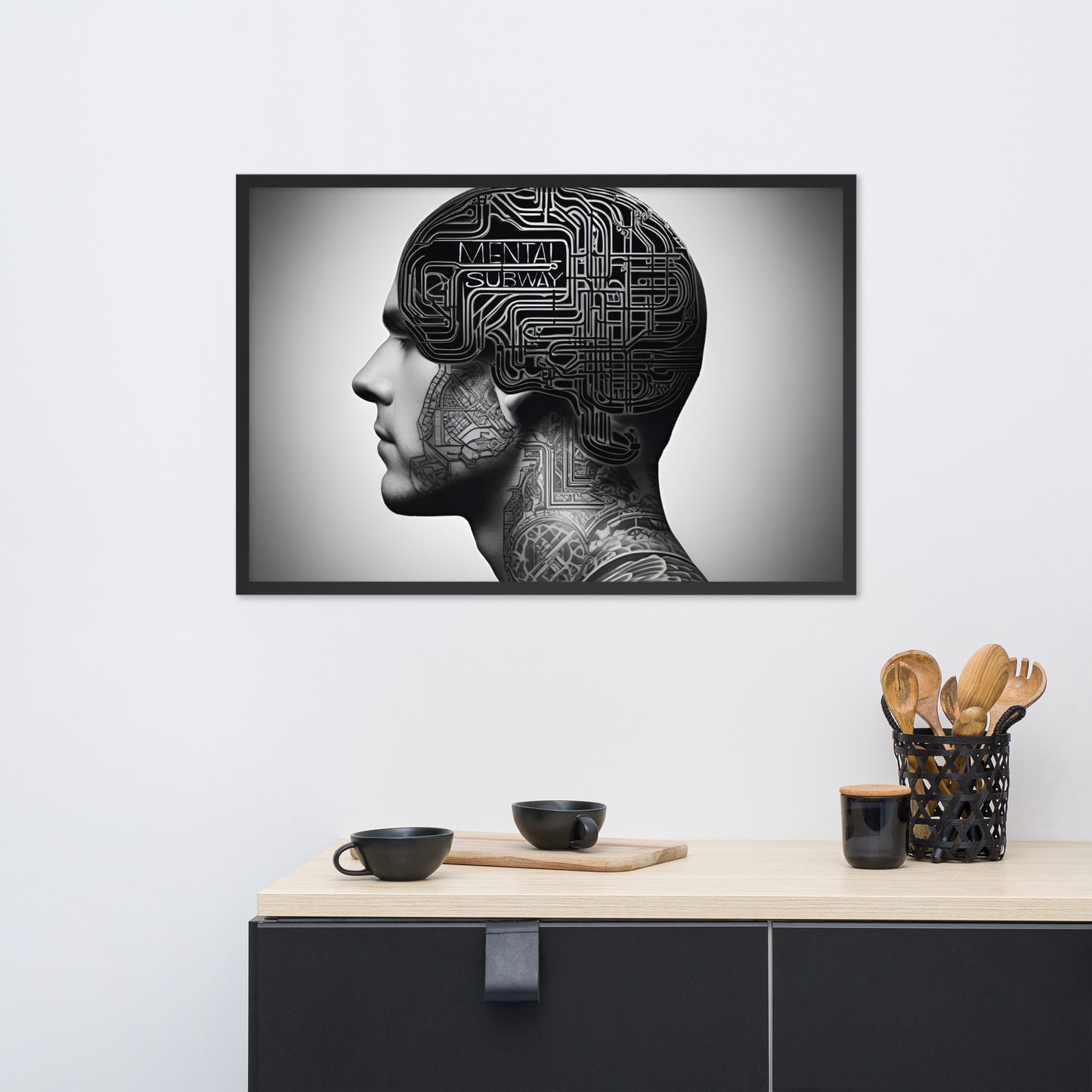 Neural Routes Framed poster