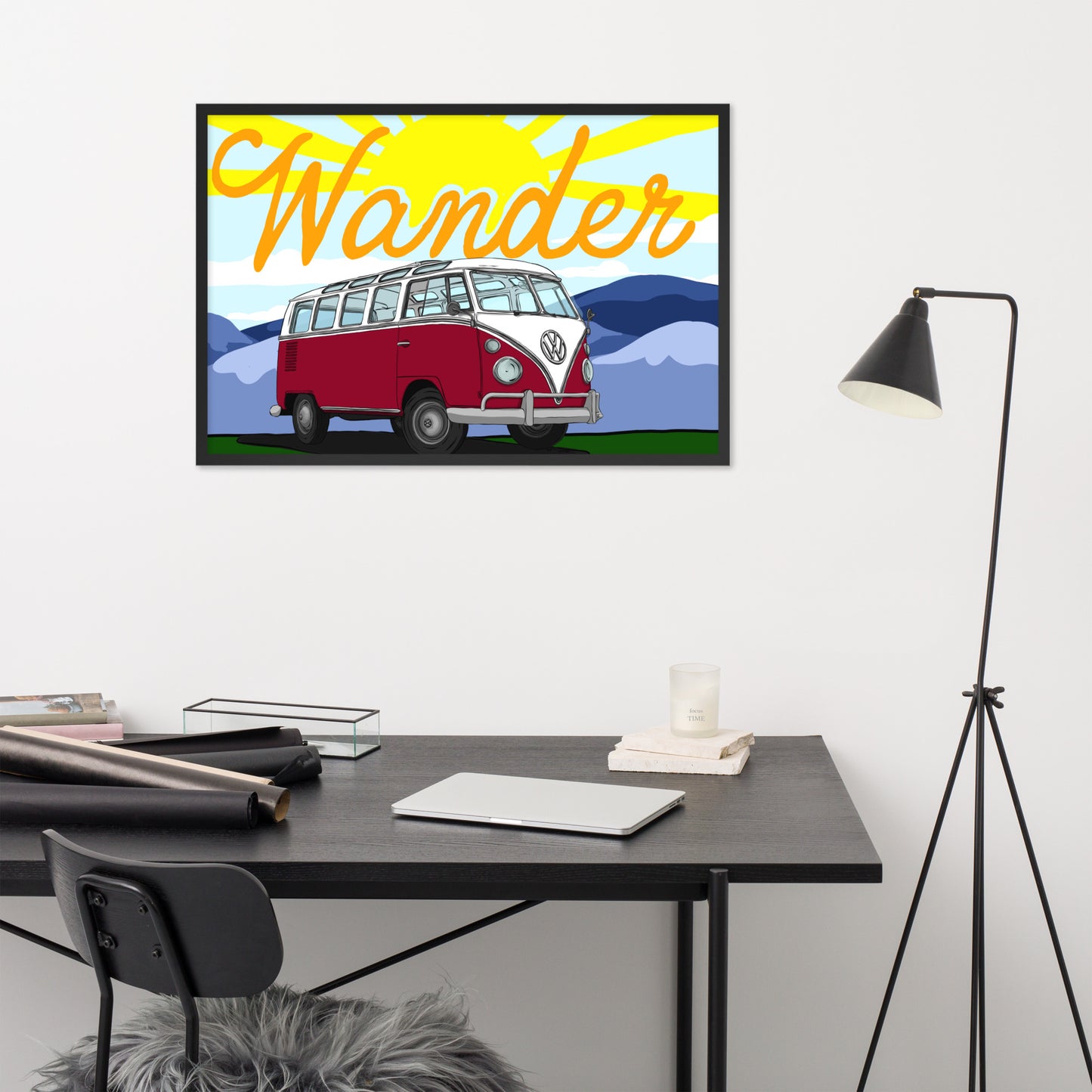 Wander In Red Framed poster