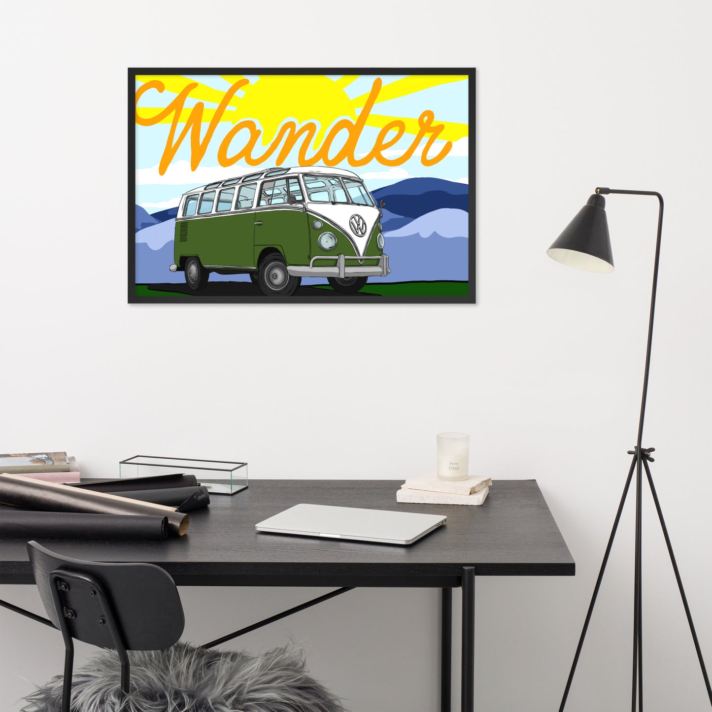 Wander In Green Framed poster