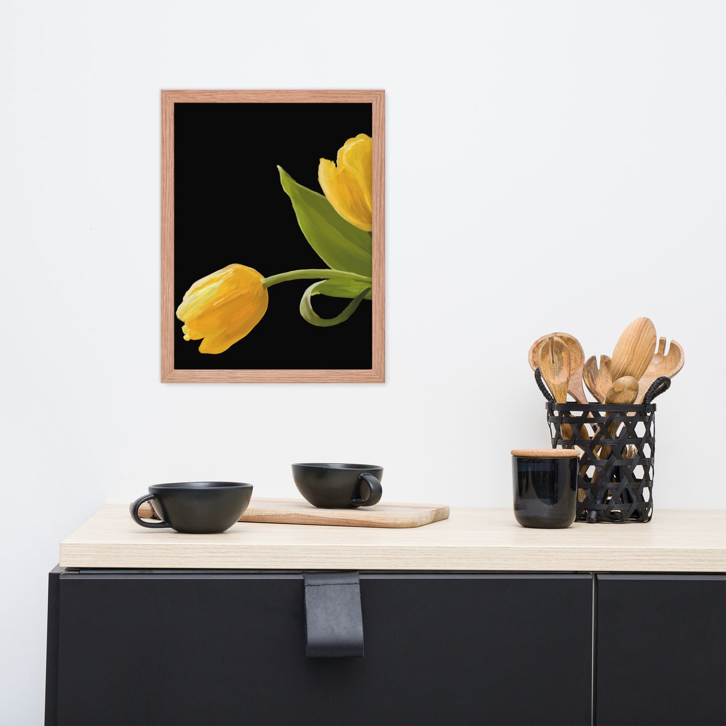 Sue’s Yellow Tulips Framed poster