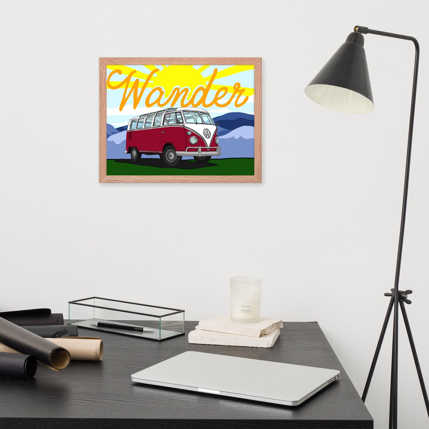 Wander In Red Framed poster