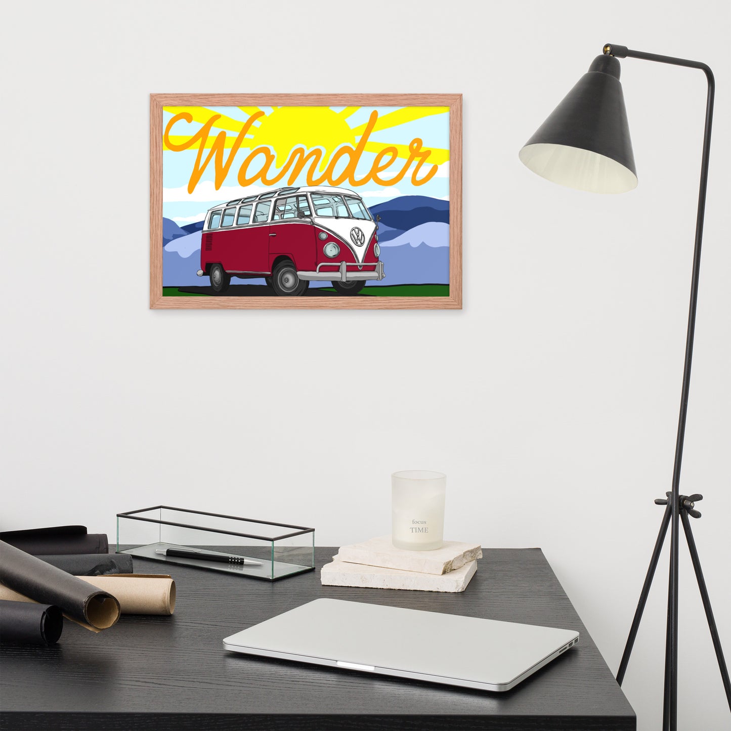 Wander In Red Framed poster