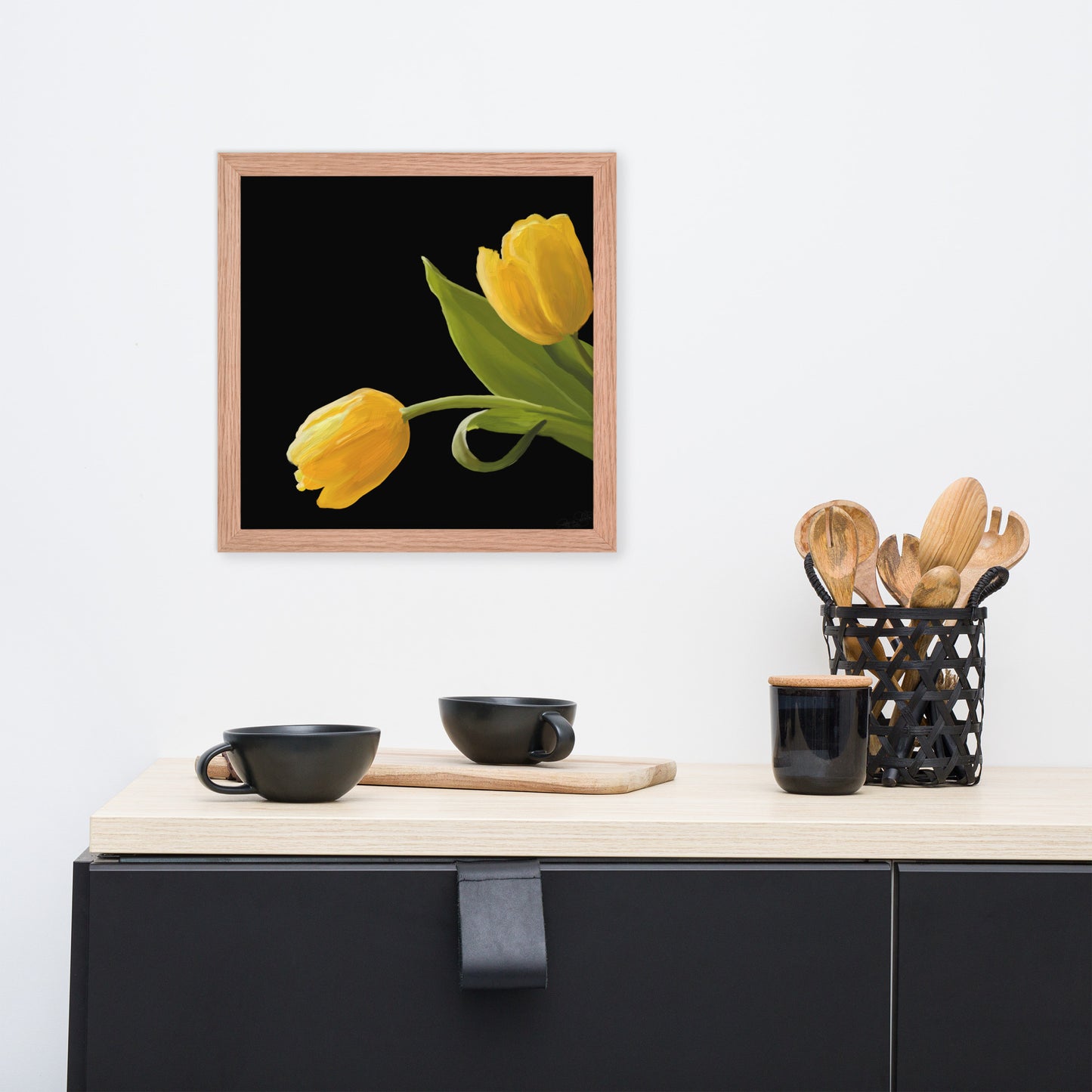 Sue’s Yellow Tulips Framed poster