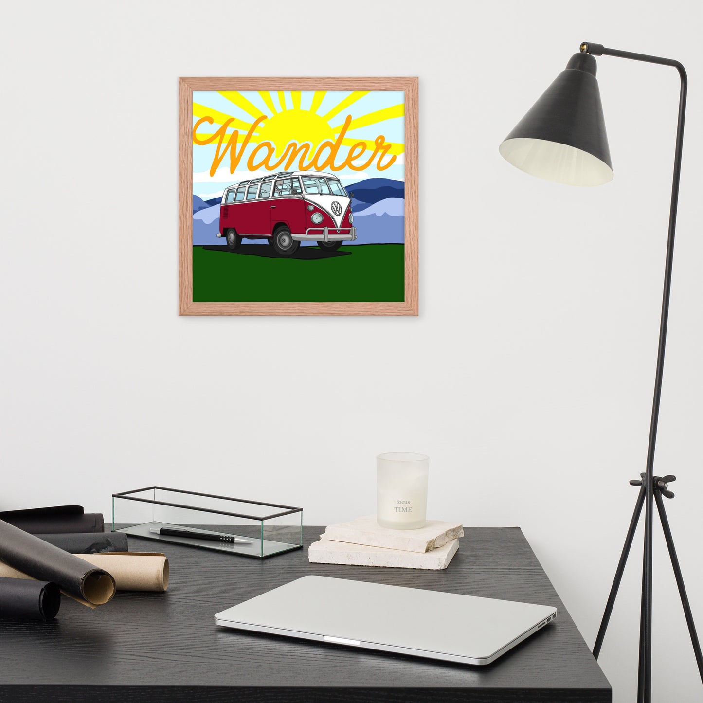 Wander In Red Framed poster