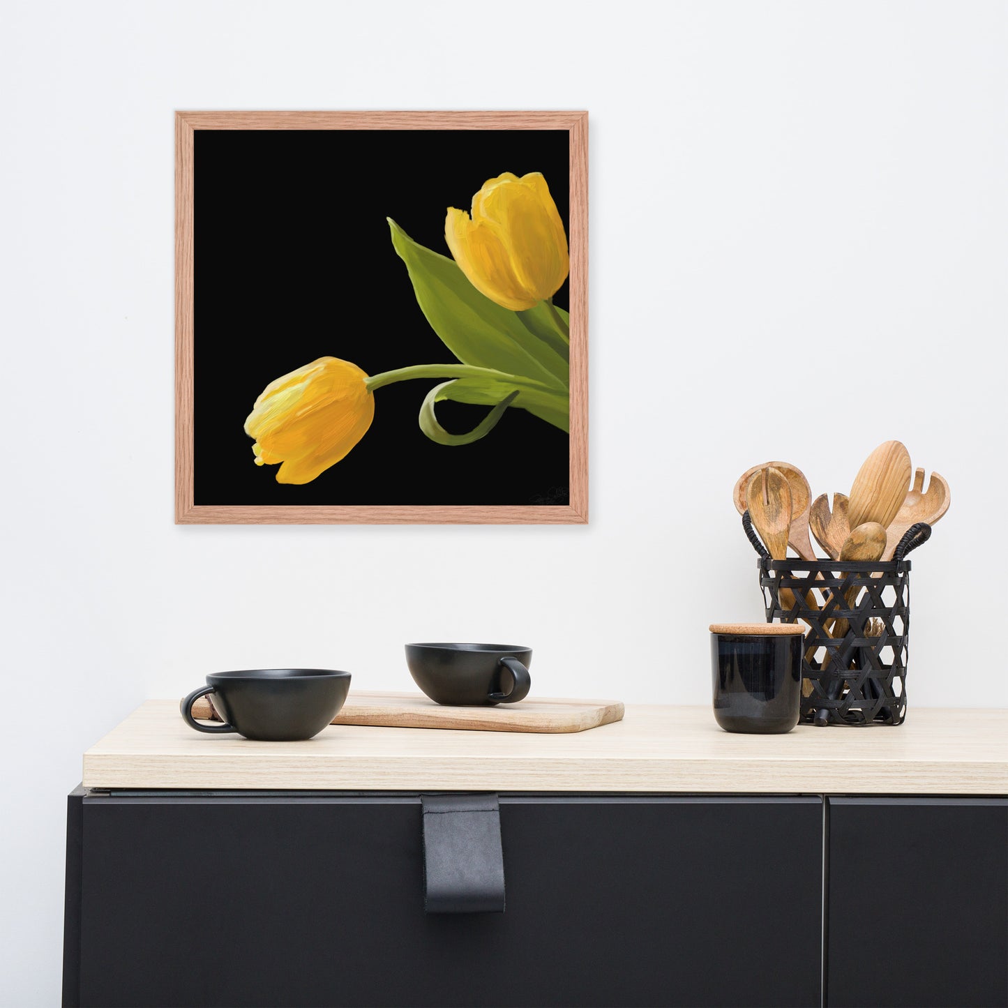 Sue’s Yellow Tulips Framed poster