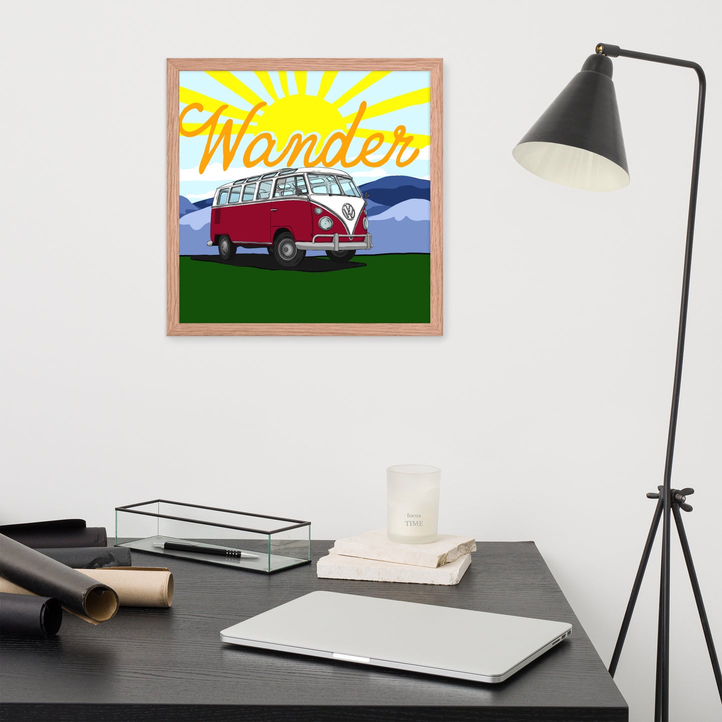 Wander In Red Framed poster