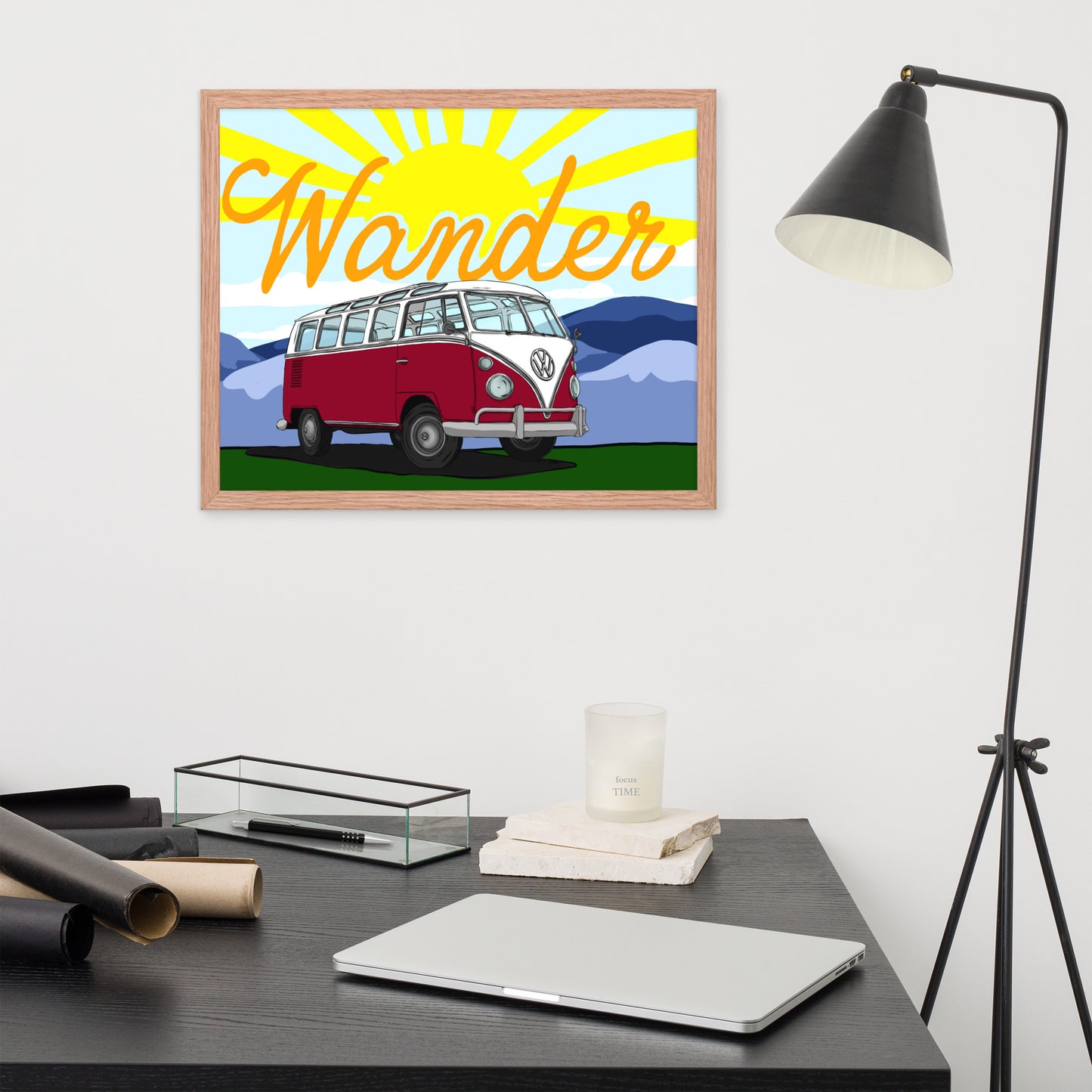 Wander In Red Framed poster