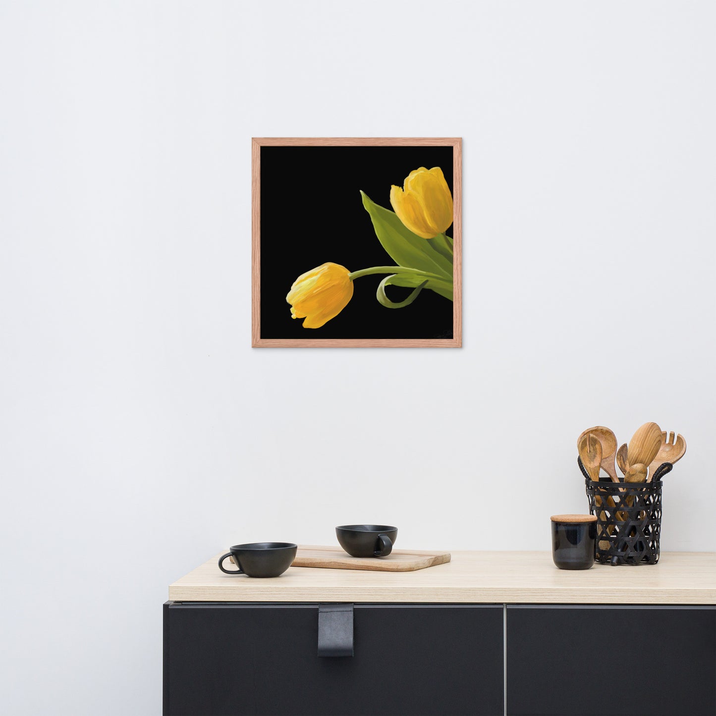 Sue’s Yellow Tulips Framed poster