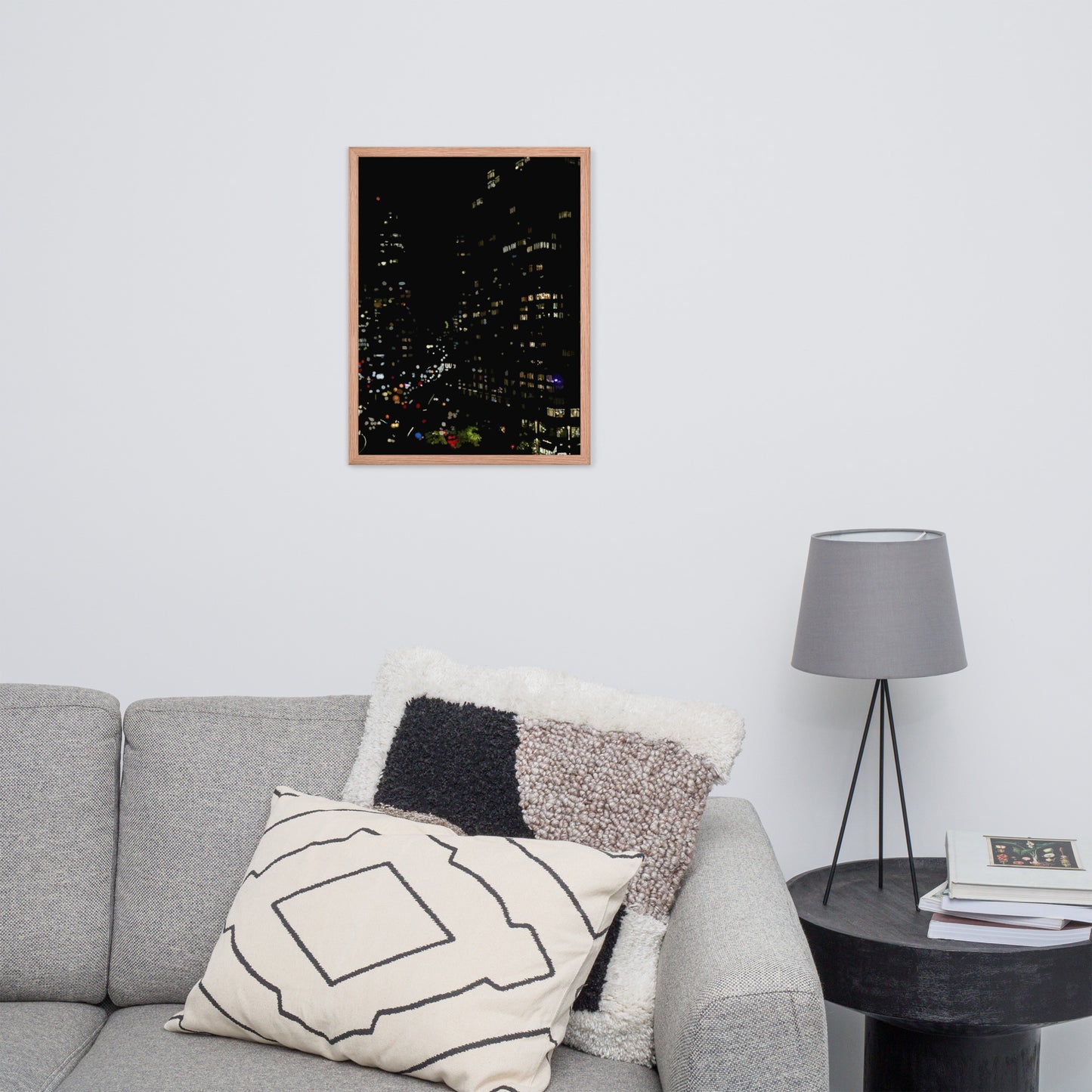 Glimmering Manhattan Night Framed poster