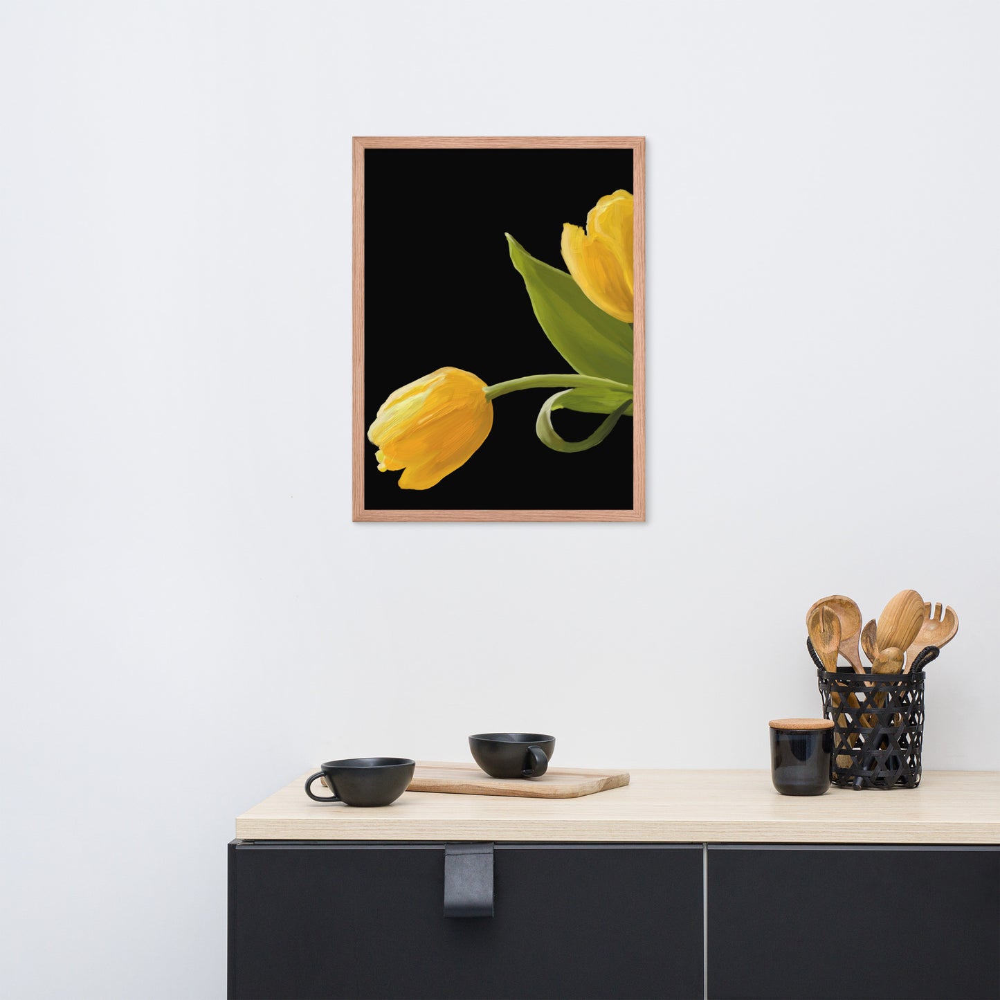 Sue’s Yellow Tulips Framed poster