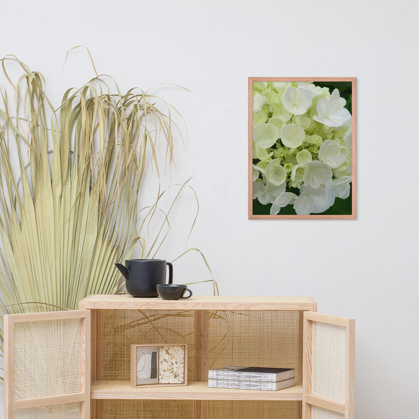 Jose’s White Hydrangea Framed poster