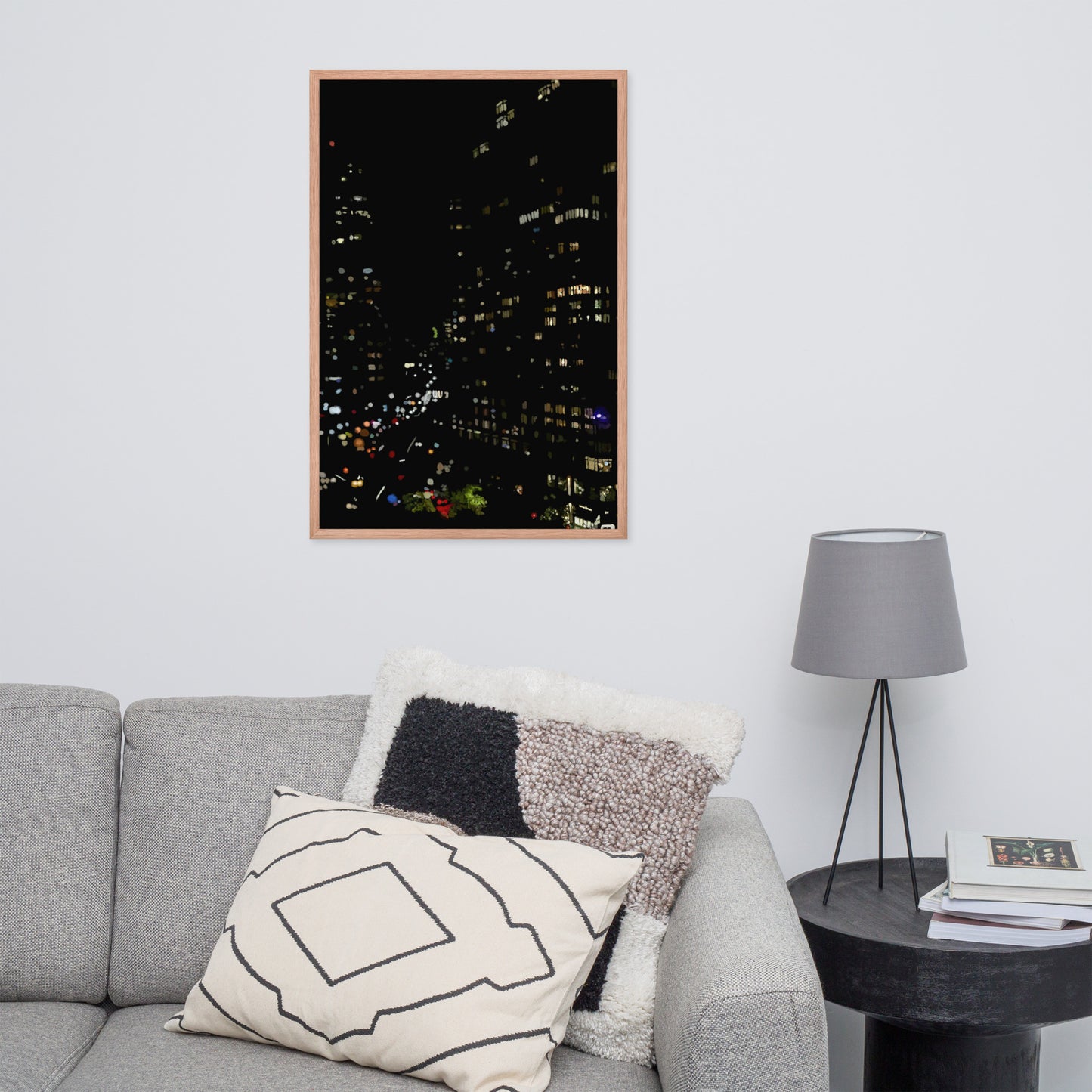 Glimmering Manhattan Night Framed poster