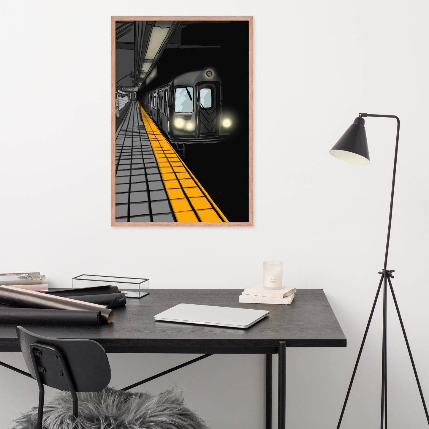 NYC Subway Q Train Framed poster