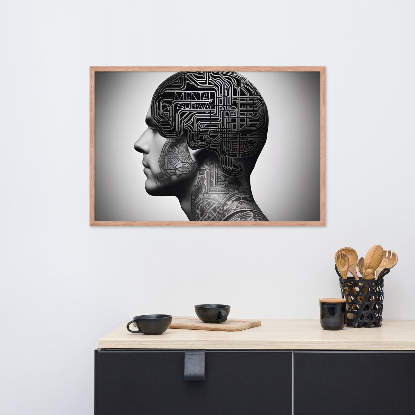 Neural Routes Framed poster