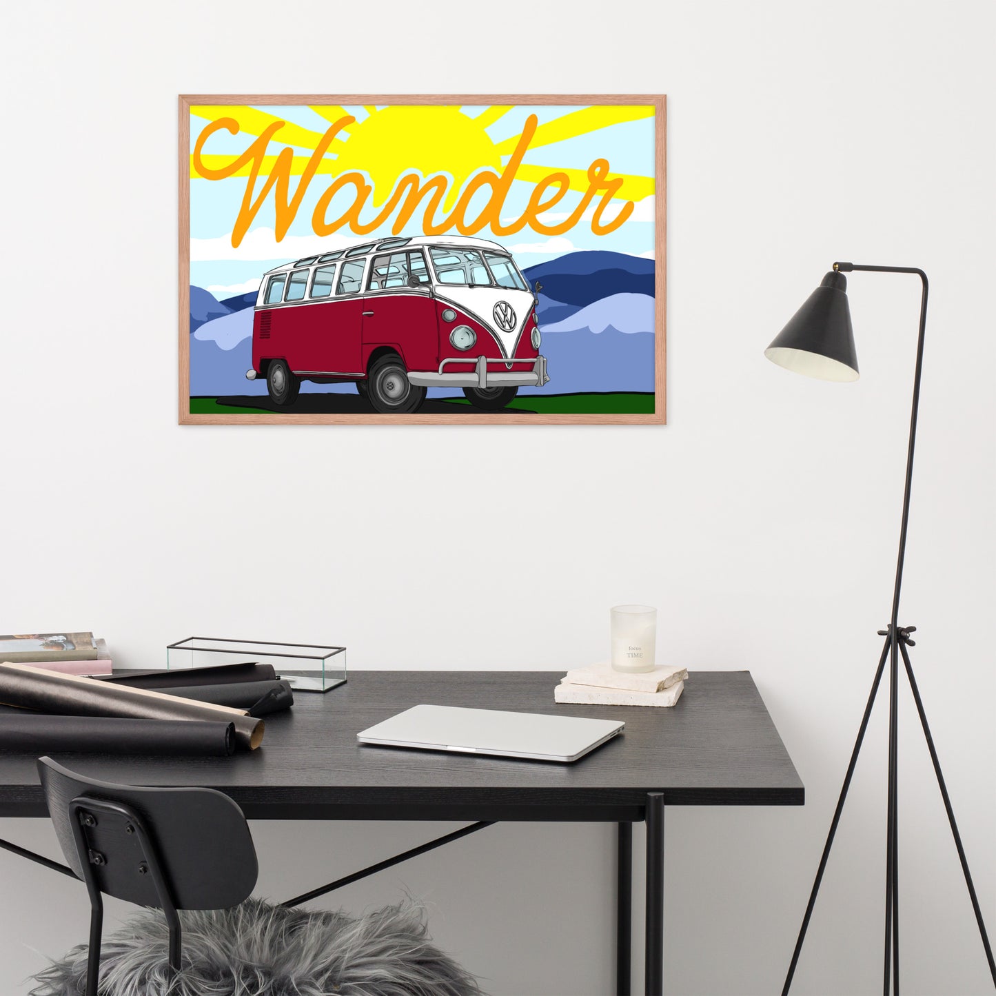 Wander In Red Framed poster