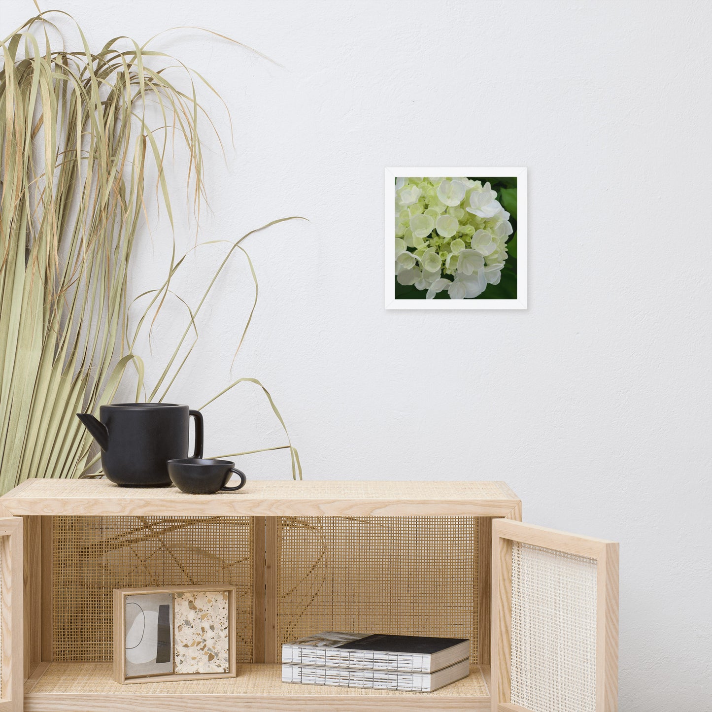 Jose’s White Hydrangea Framed poster