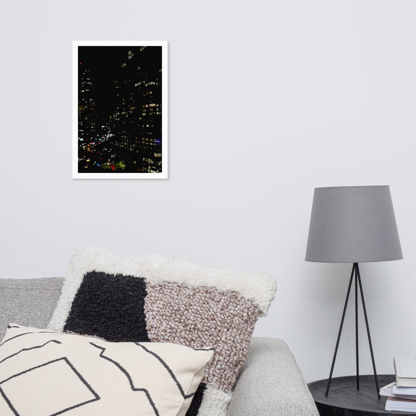 Glimmering Manhattan Night Framed poster