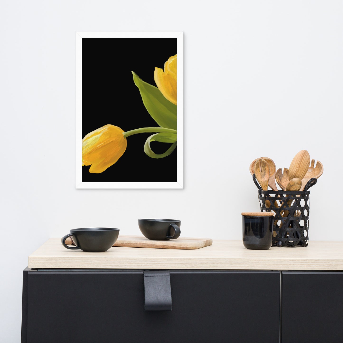 Sue’s Yellow Tulips Framed poster