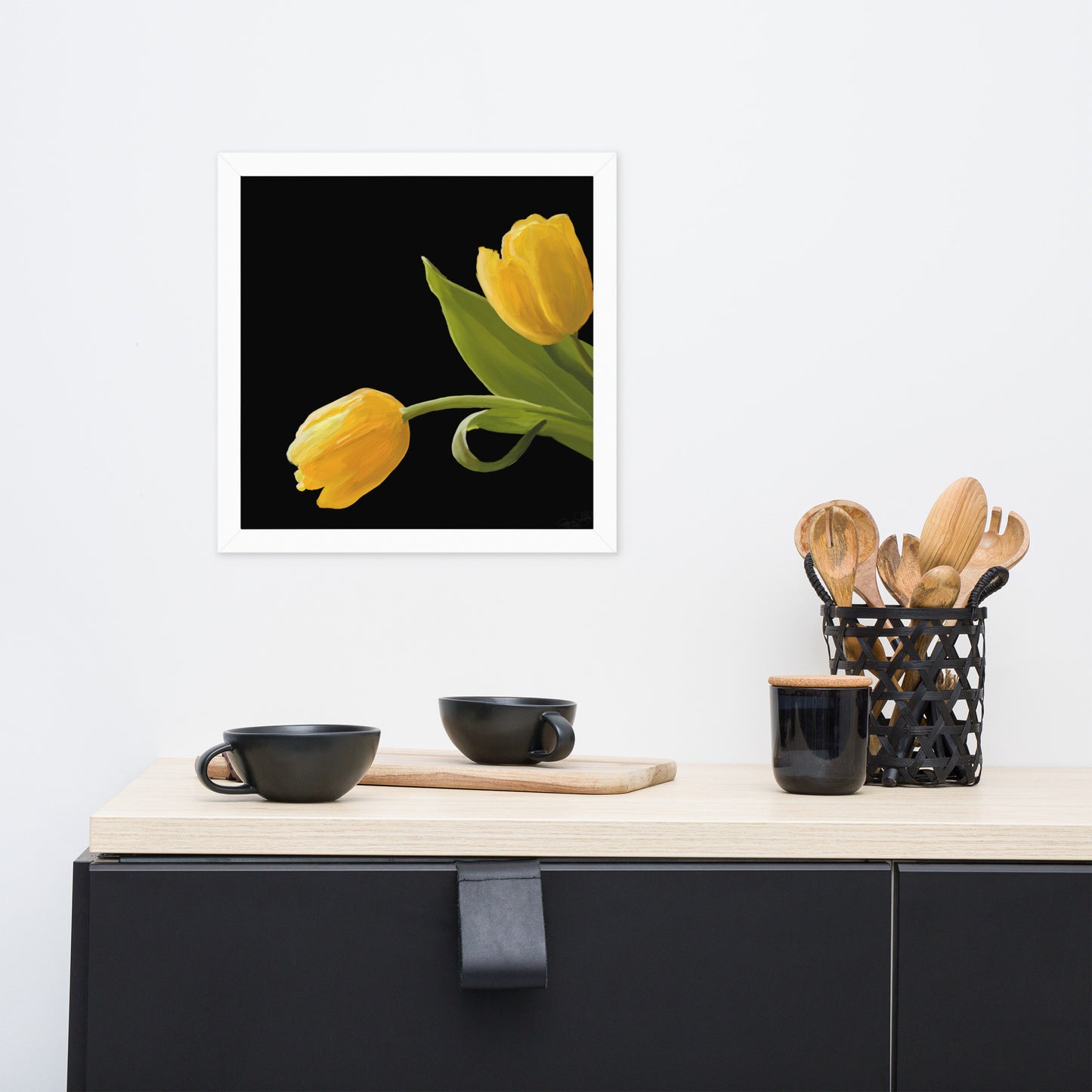 Sue’s Yellow Tulips Framed poster