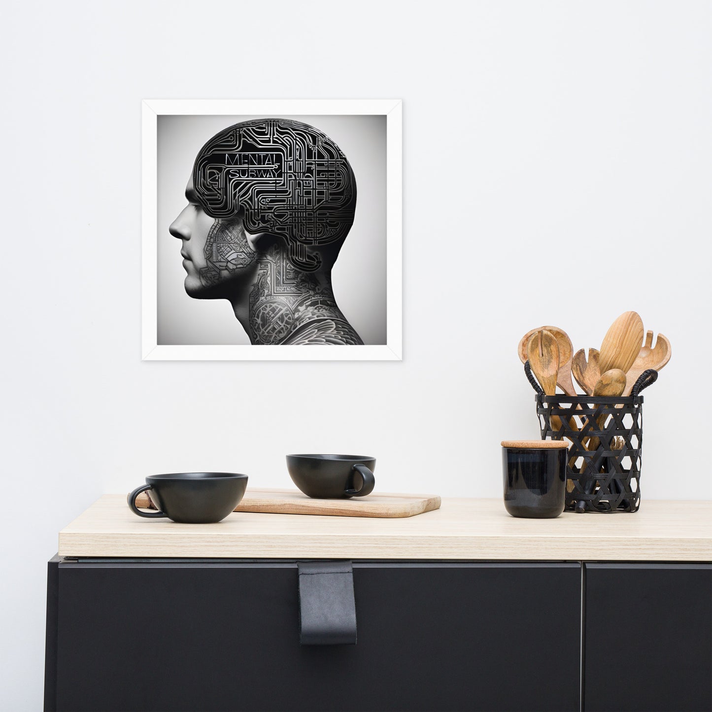 Neural Routes Framed poster