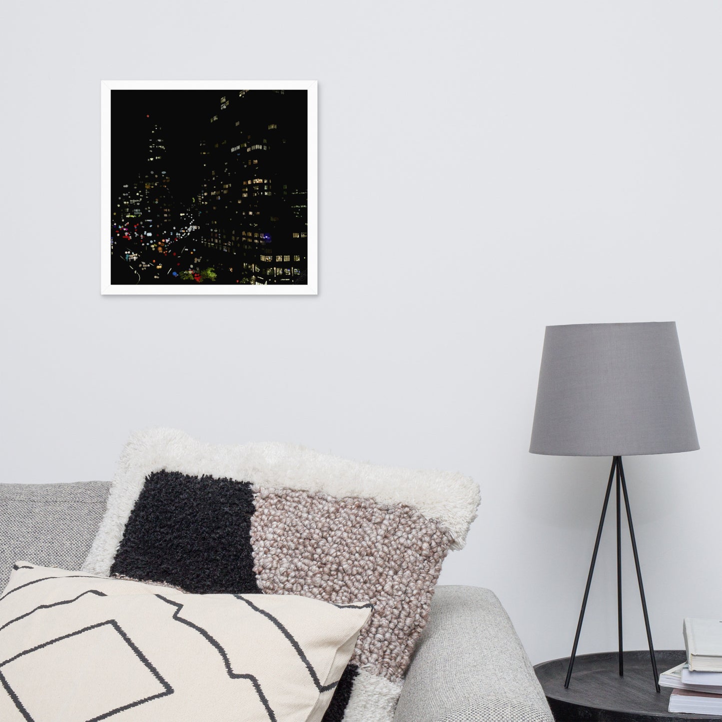 Glimmering Manhattan Night Framed poster