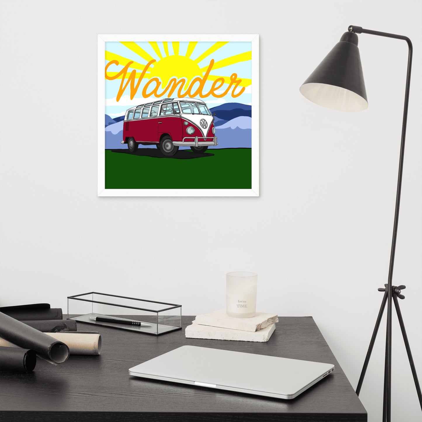 Wander In Red Framed poster