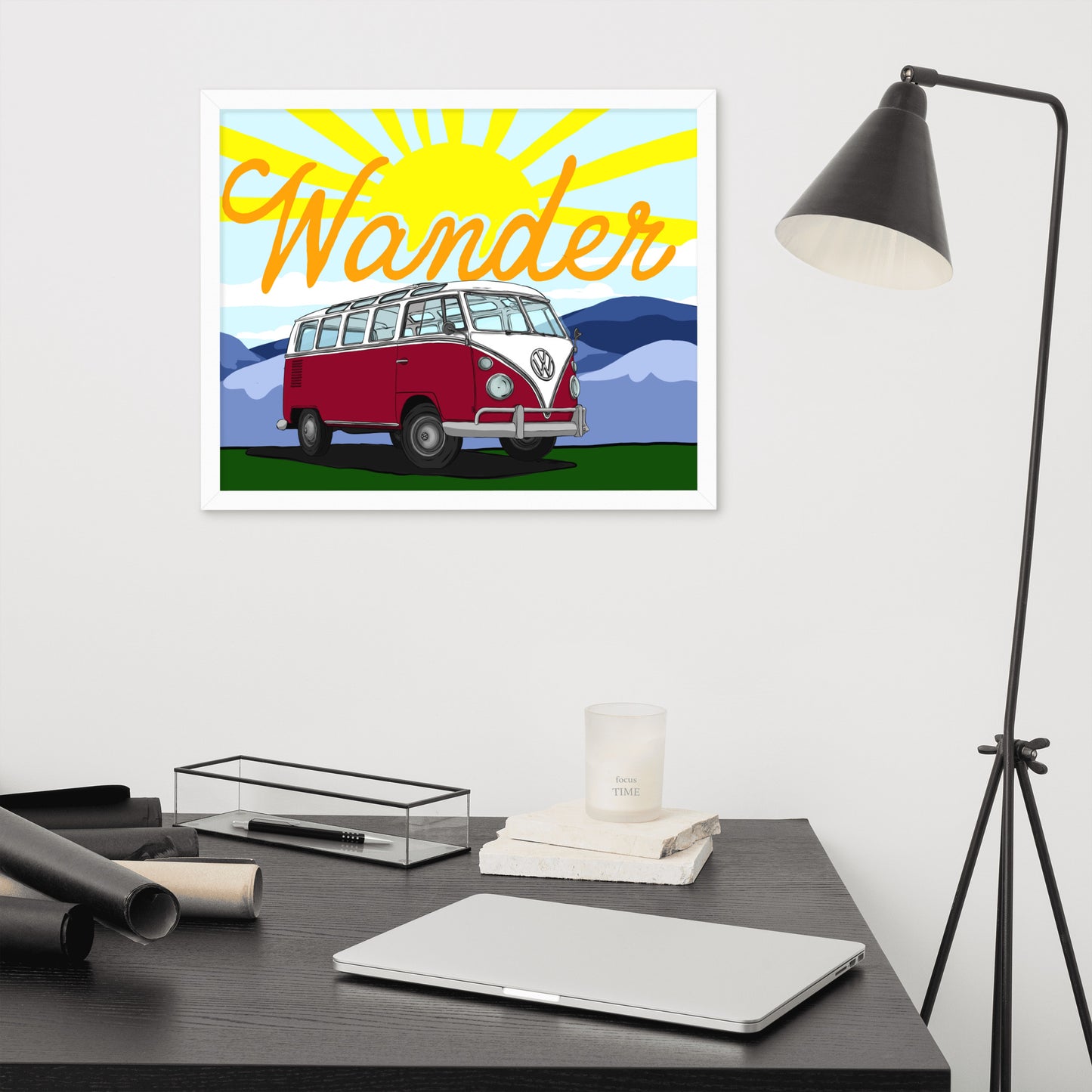 Wander In Red Framed poster