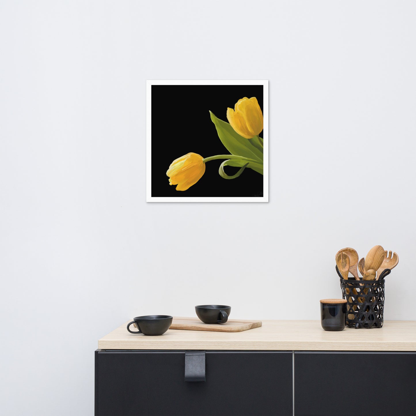 Sue’s Yellow Tulips Framed poster