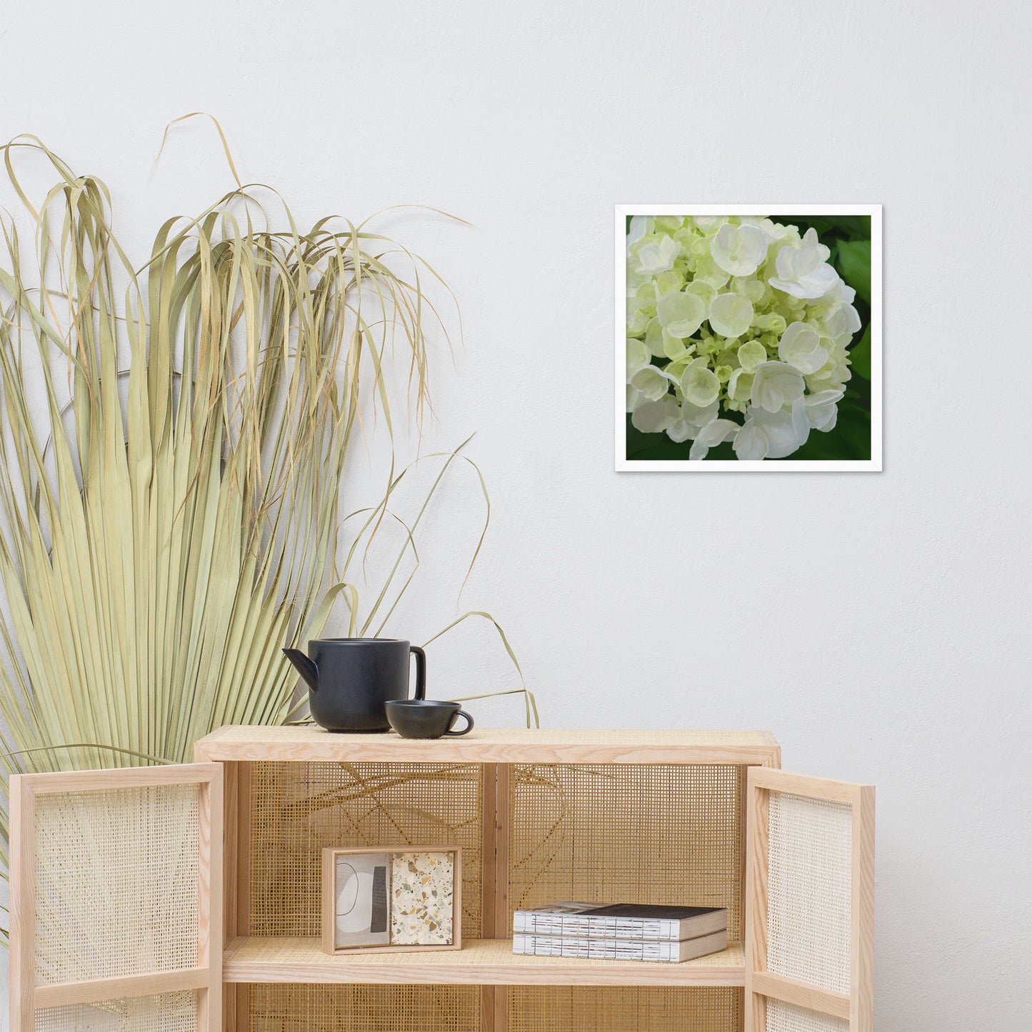 Jose’s White Hydrangea Framed poster