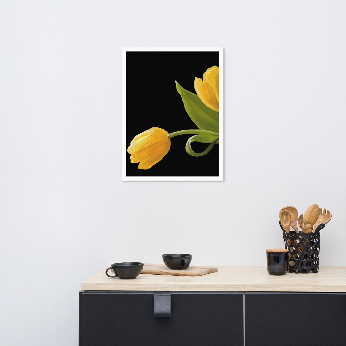 Sue’s Yellow Tulips Framed poster