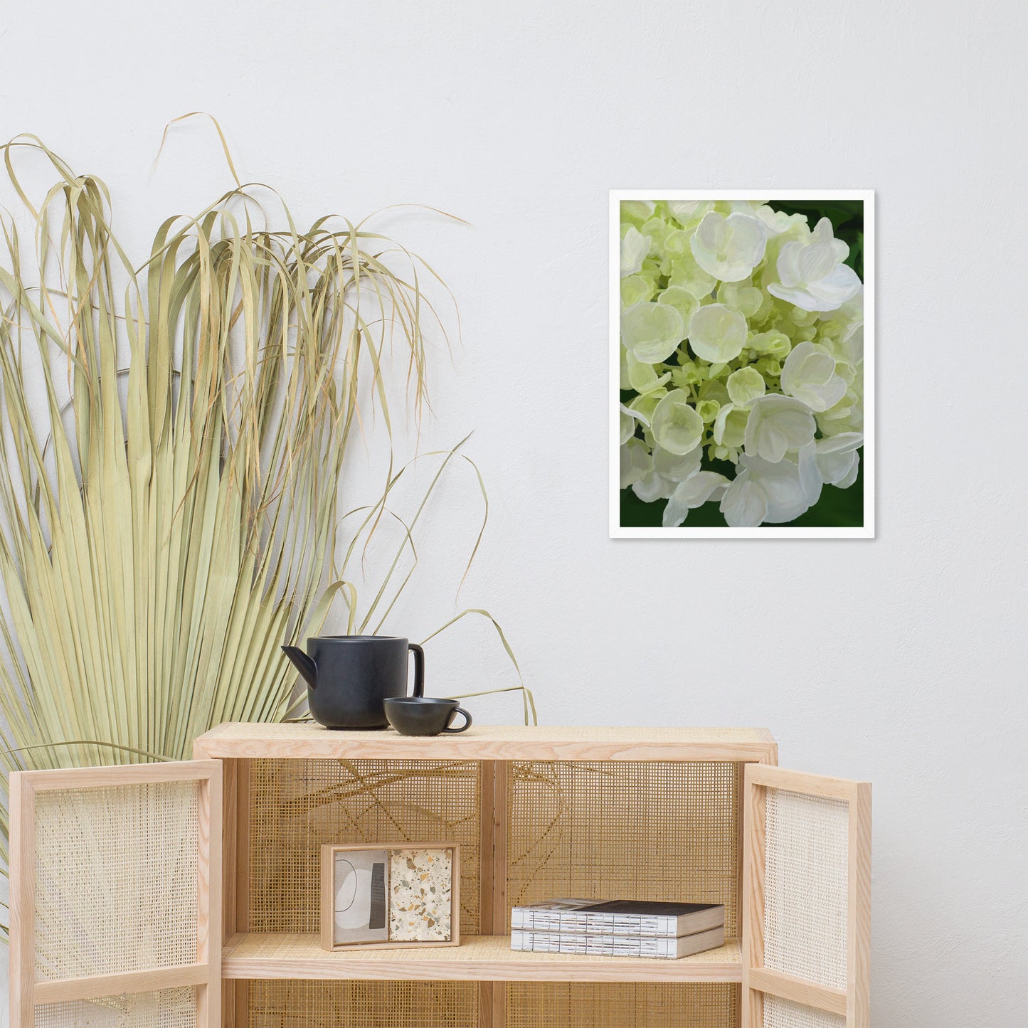 Jose’s White Hydrangea Framed poster