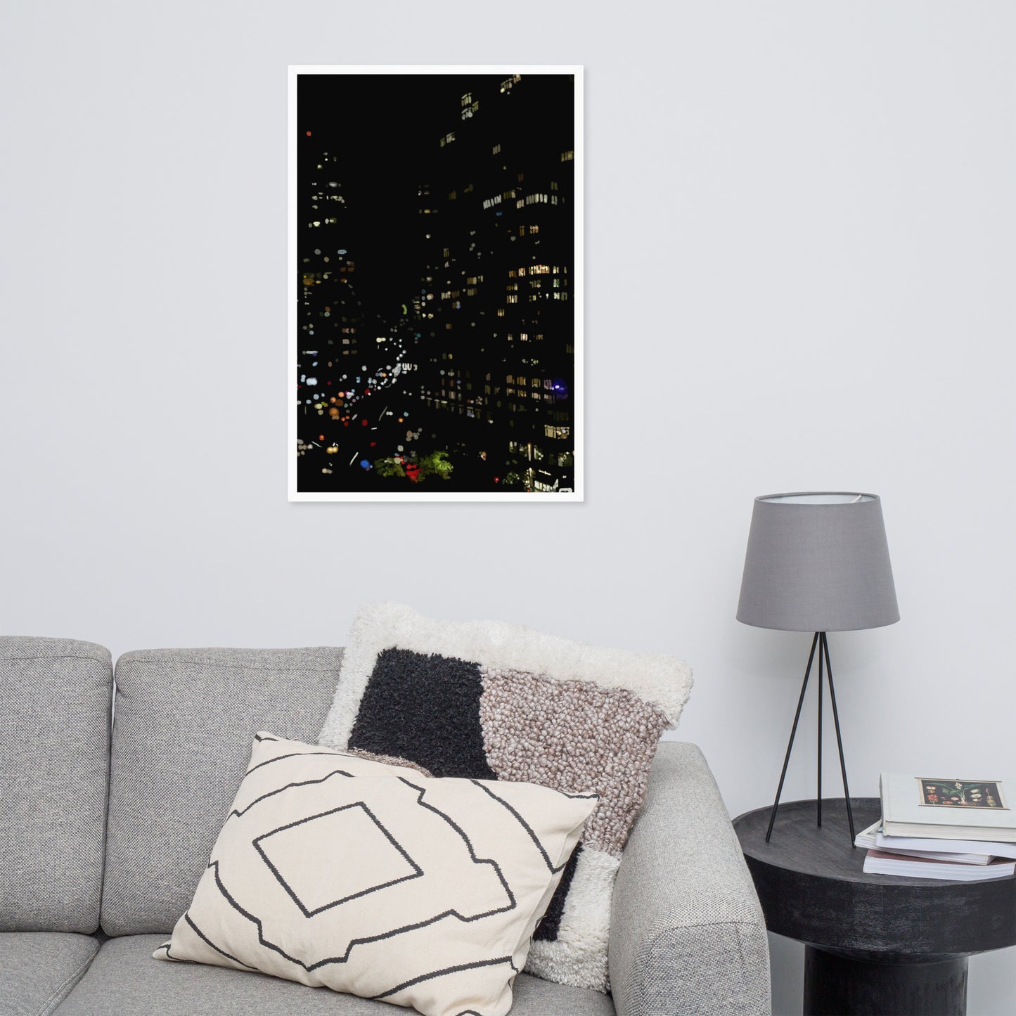 Glimmering Manhattan Night Framed poster